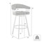 Armen Living Chelsea 25" Swivel Counter Stool with Java Silver Finish and Chocolate Faux Leather LCCSBAJVCHO26 - alternate 7